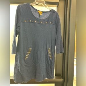 🌼3/$10🌼 Valerie Steven’s blue sweatshirt studded dress size large